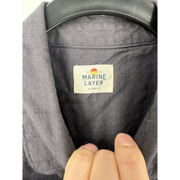 Marine Layer Aria Relaxed Fit Embroiderd Long Sleeve Shirt Women’s XS Read - Picture 5 of 10